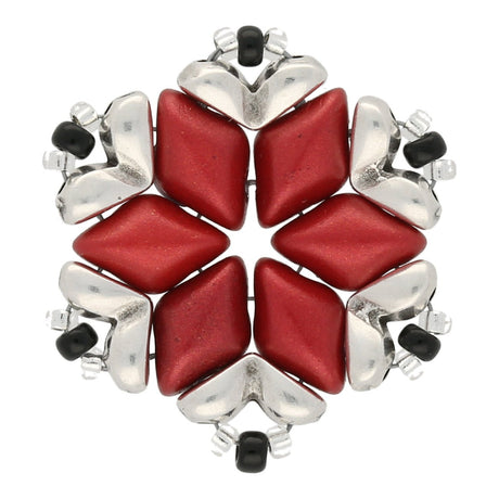 Mitakas-GemDuo Side Bead - Antique Silver Plate - PerlineBeads