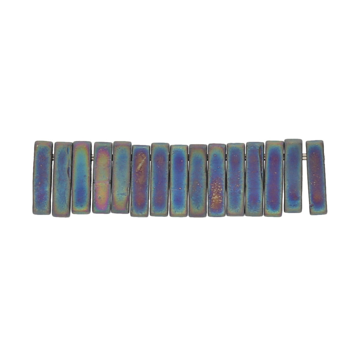 Miyuki Quarter Tila bead - Black AB - PerlineBeads