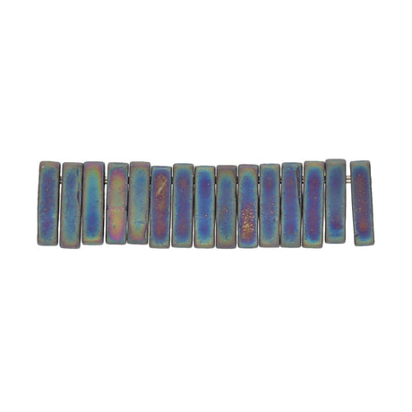 Miyuki Quarter Tila bead - Black AB - PerlineBeads
