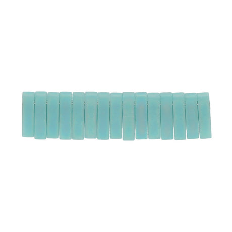 Miyuki Quarter Tila bead - Matte Opaque Turquoise AB - PerlineBeads