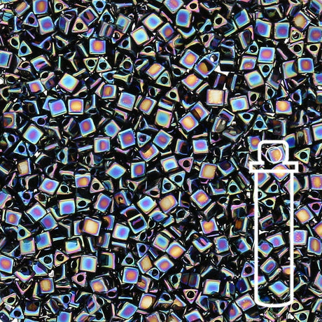 Miyuki Sharp Triangle 10/0 - Metallic Var. Blue Iris - PerlineBeads