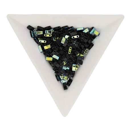 Miyuki Tila 1/2 cut bead - Jet AB - PerlineBeads