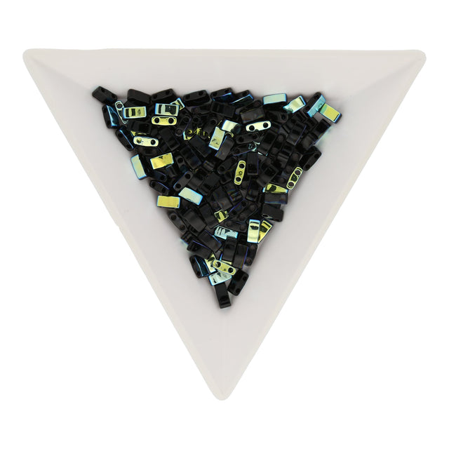 Miyuki Tila 1/2 cut bead - Jet AB - PerlineBeads