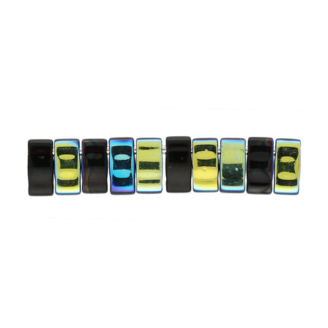 Miyuki Tila 1/2 cut bead - Jet AB - PerlineBeads
