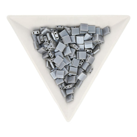 Miyuki Tila bead 5 mm - Opaque Gray Luster - PerlineBeads