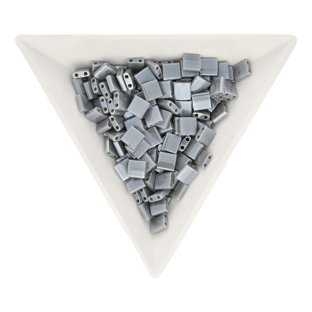 Miyuki Tila bead 5 mm - Opaque Gray Luster - PerlineBeads