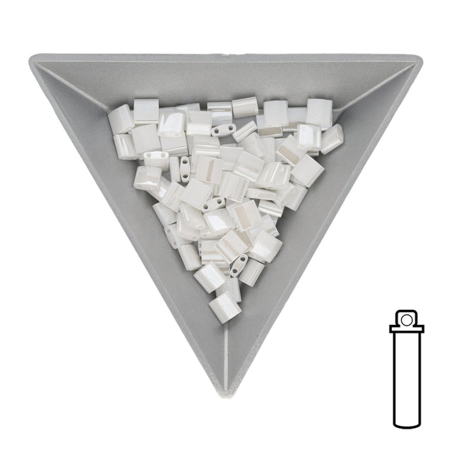Miyuki Tila bead 5 mm - White Pearl - PerlineBeads