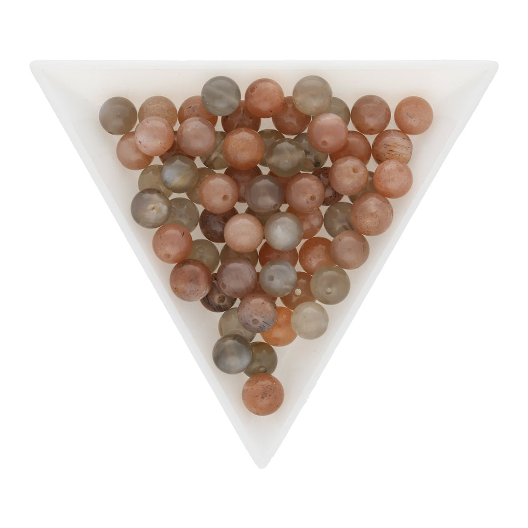 Mondstein Perlen rund facettiert - 6 mm - Mehrfarbig - PerlineBeads