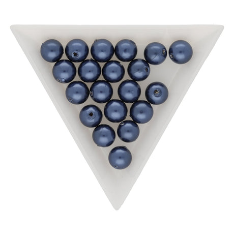 Muschelperle rund - 8 mm - Marine Blau - PerlineBeads