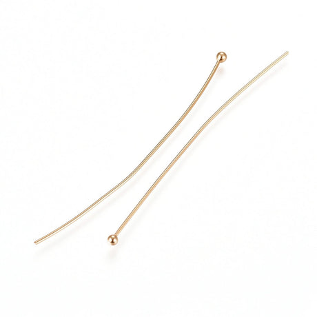 Nietstift mit Kugelkopf 50 mm – Edelstahl, Farbe Gold - PerlineBeads