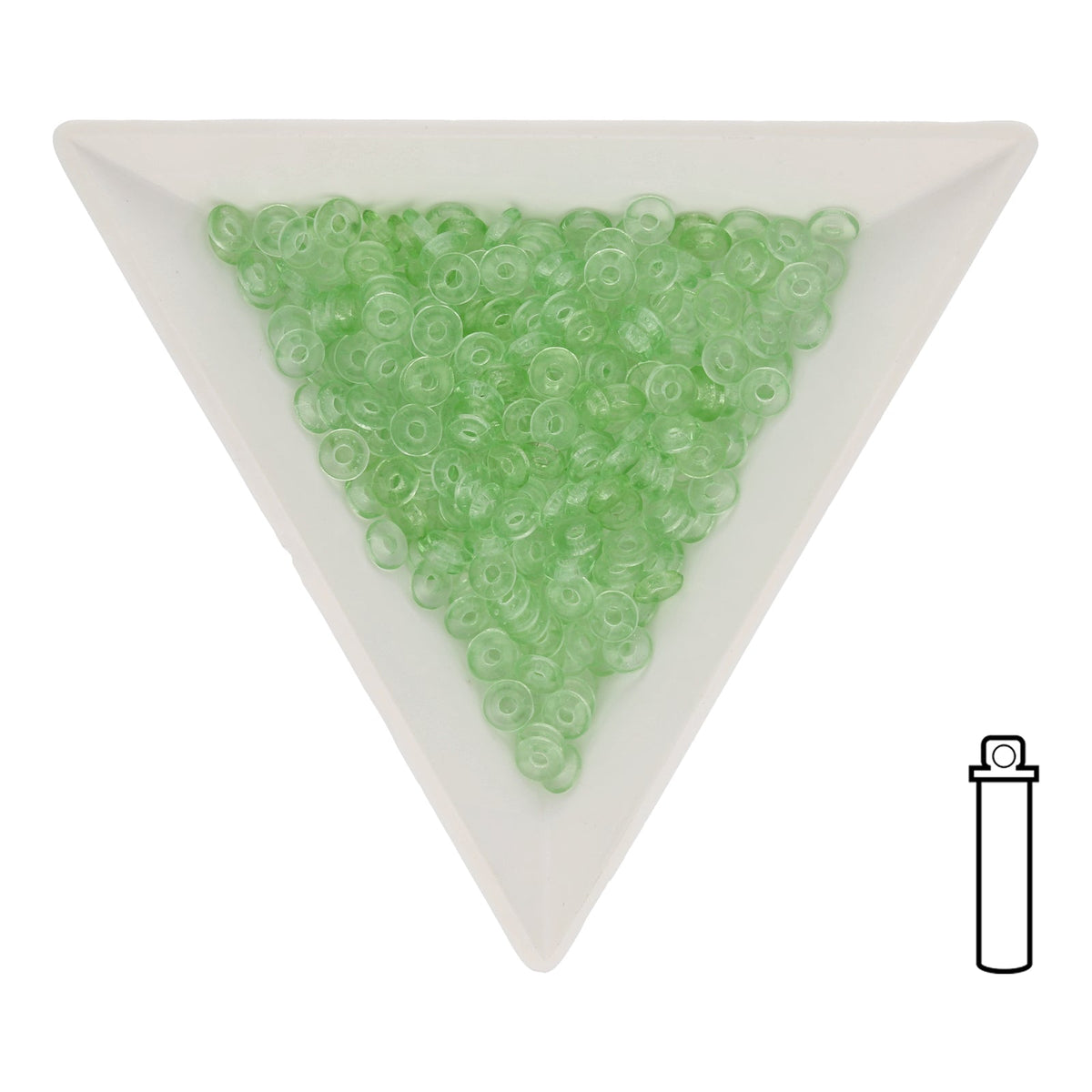 O Beads 3.8 x 1 mm - Peridot - PerlineBeads