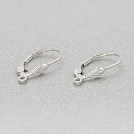 Ohrbügel für Ohrringe «Fleur de Lis» – 14x12 mm - Sterling Silber - PerlineBeads