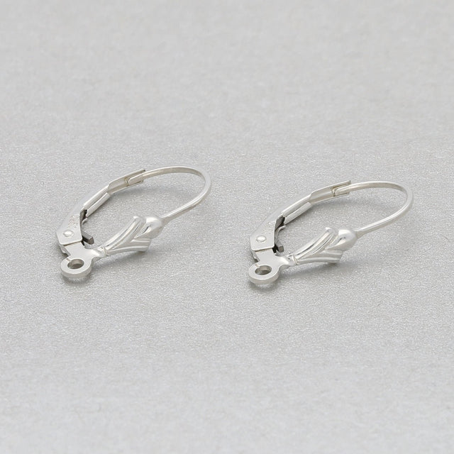 Ohrbügel für Ohrringe «Fleur de Lis» – 14x12 mm - Sterling Silber - PerlineBeads
