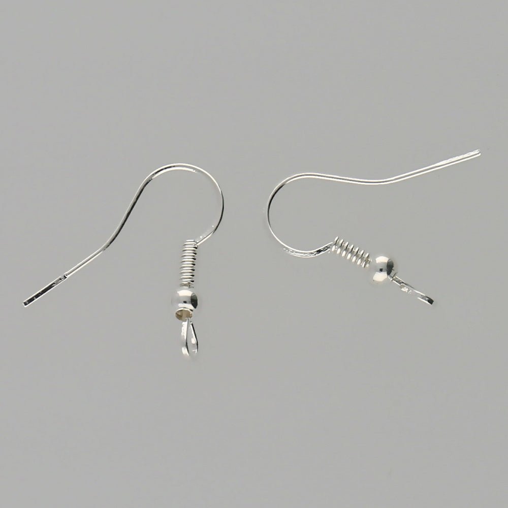 Ohrbügel für Ohrringe mit Kugel – Farbe Silber - PerlineBeads