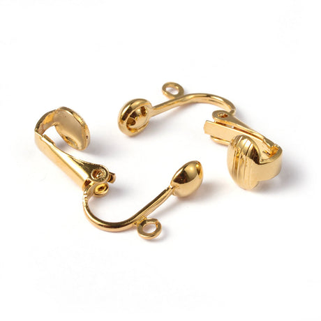 Ohrclips für coole Ohrringe – Farbe Gold - PerlineBeads