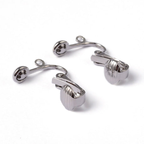 Ohrclips für coole Ohrringe – Farbe Platin - PerlineBeads