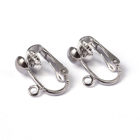 Ohrclips für coole Ohrringe – Farbe Platin - PerlineBeads