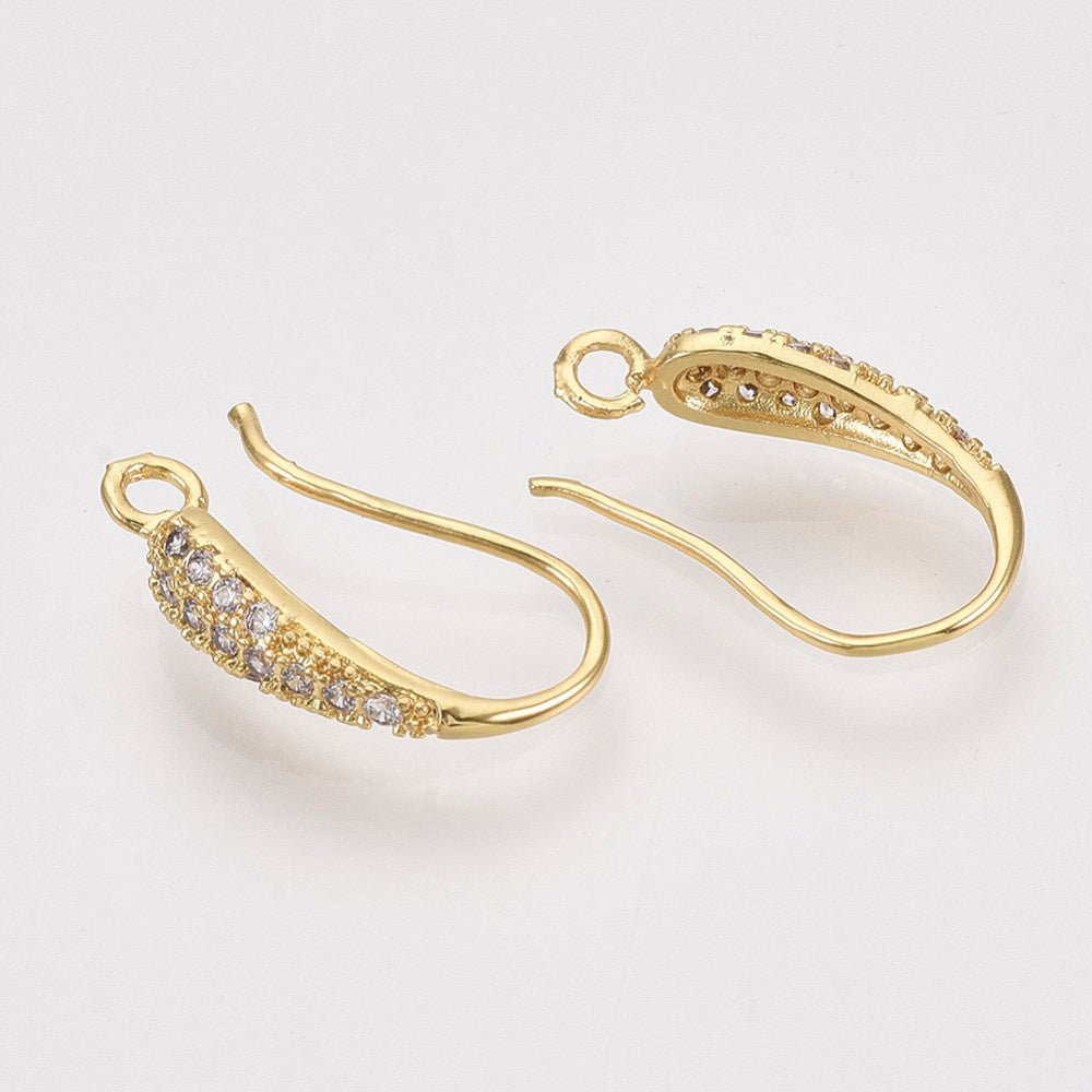 Ohrhaken Micro Pavé Cubic Zirconia – Farbe Gold - PerlineBeads