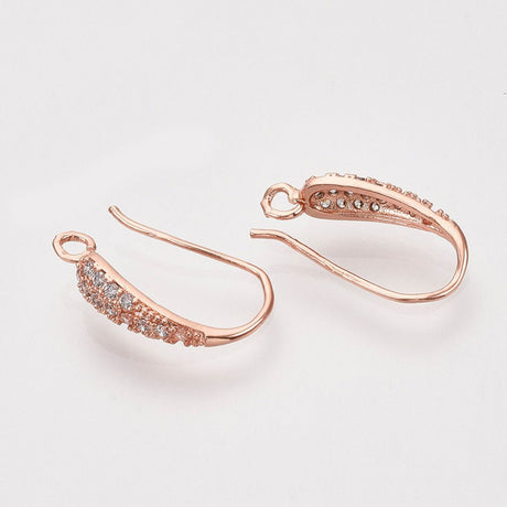 Ohrhaken Micro Pavé Cubic Zirconia – Farbe Rotgold - PerlineBeads