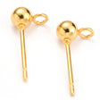 Ohrstecker mit Kugel 4 mm - Goldfarbe - PerlineBeads