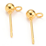 Ohrstecker mit Kugel 4 mm - Goldfarbe - PerlineBeads