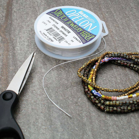 Opelon elastische Schmuck-Faserkordel 0.7 mm - weiss - PerlineBeads