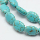 Ovale Perle aus synthetischem Türkis – 13 x 10 mm (10 Stk.) - PerlineBeads