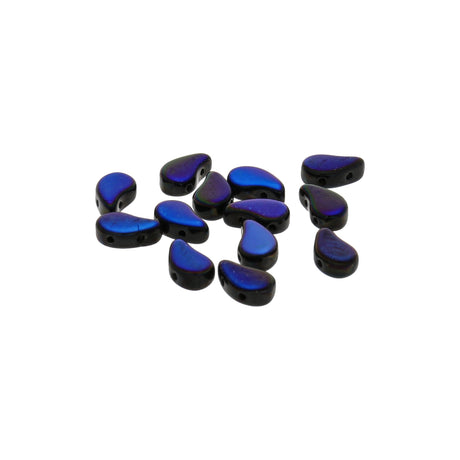 Paisley Duo - Jet Azuro - PerlineBeads