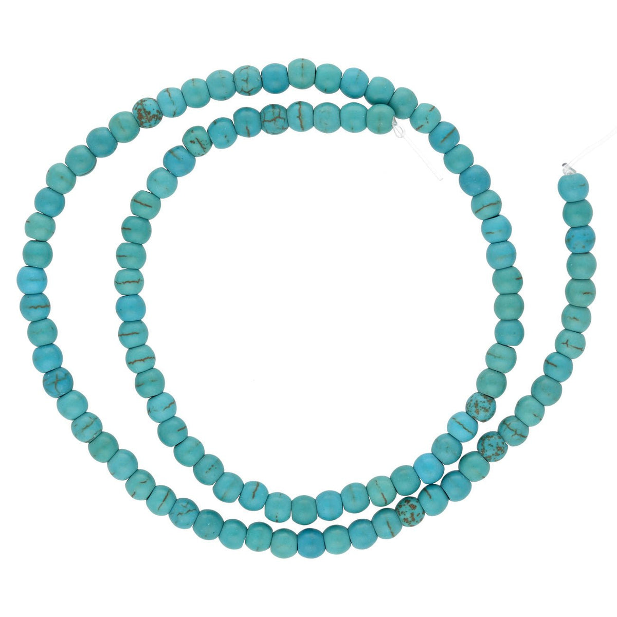 Perle aus synthetischem Türkis - rund – 4 mm (ca. 100 Stk.) - PerlineBeads