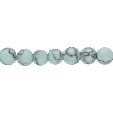 Perle aus synthetischem Türkis - rund – 6 mm (20 Stk.) - PerlineBeads