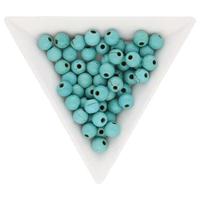 Perle aus synthetischem Türkis - rund – 6 mm (ca. 67 Stk.) - PerlineBeads