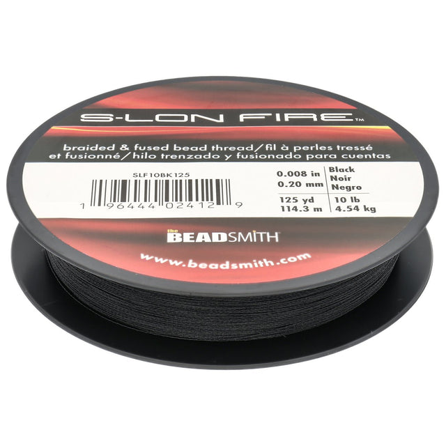 Perlenfaden S-Lon Fire 10lb - Black (114,3 m) - PerlineBeads