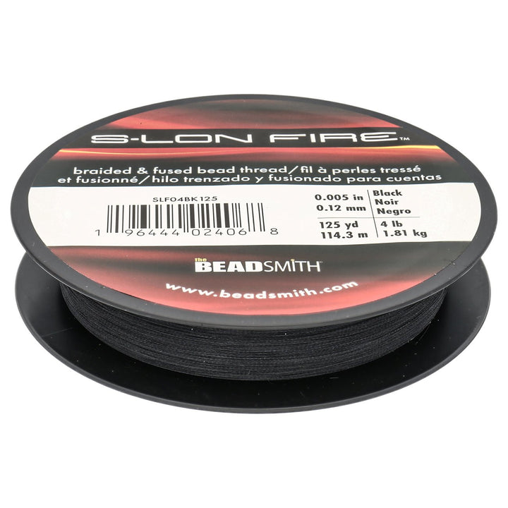 Perlenfaden S-Lon Fire 4lb - Black (114,3 m) - PerlineBeads