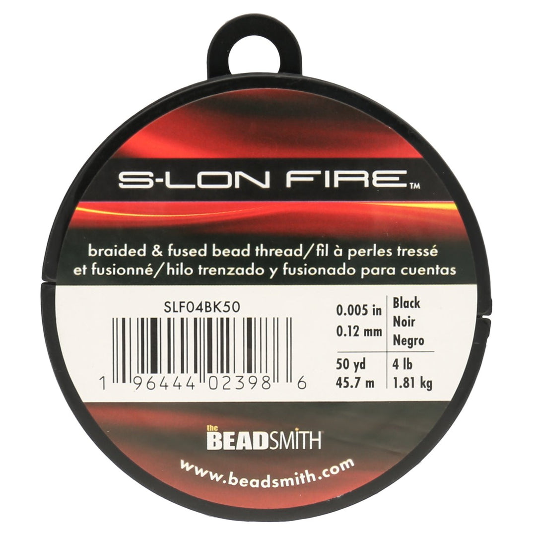 Perlenfaden S-Lon Fire 4lb - Black (45,7 m) - PerlineBeads