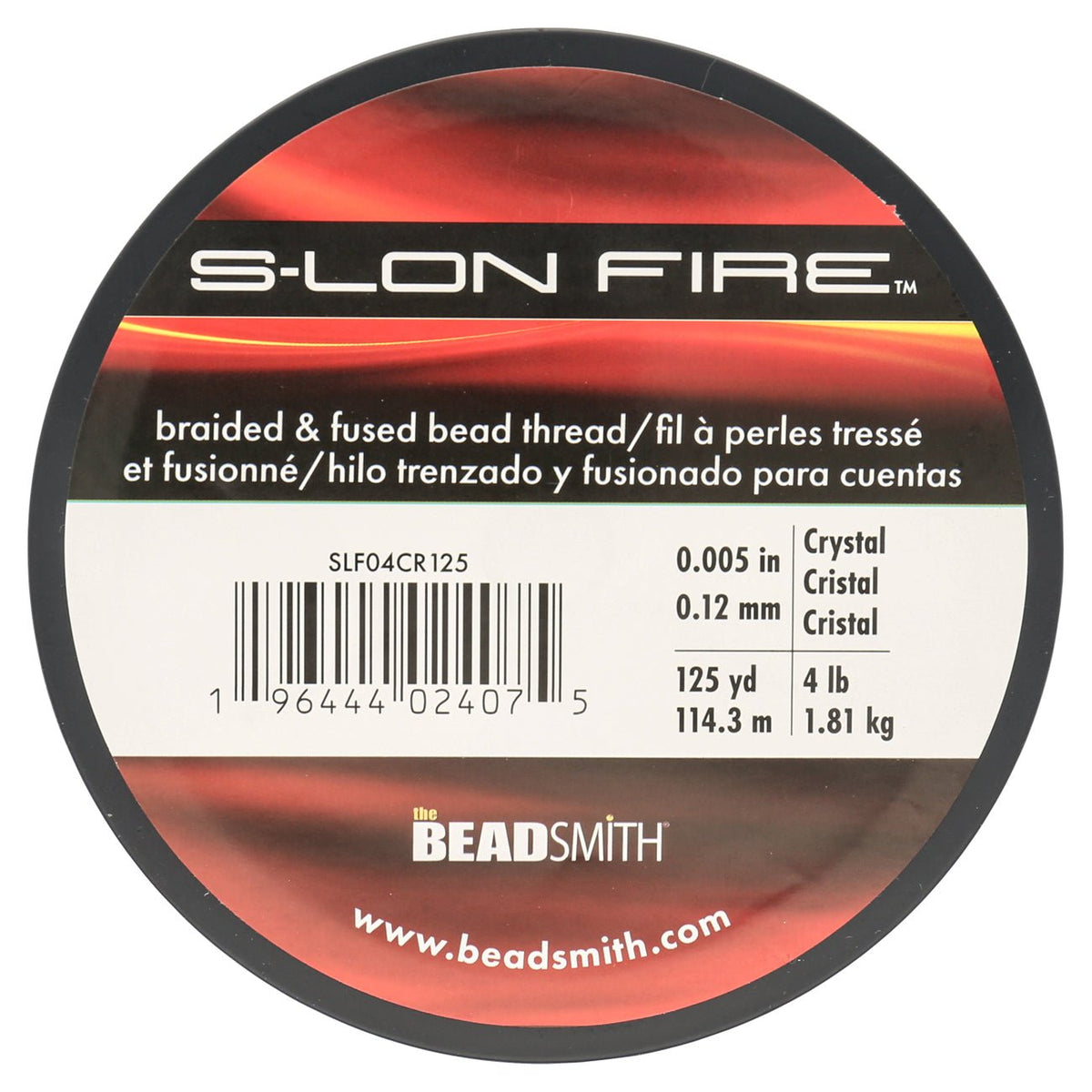 Perlenfaden S-Lon Fire 4lb - Crystal (114,3 m) - PerlineBeads