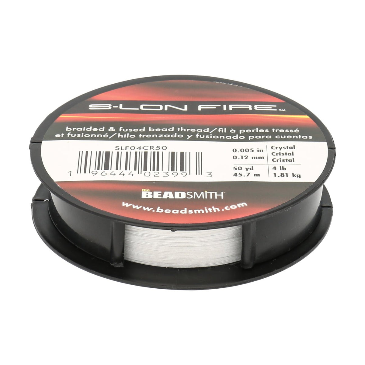 Perlenfaden S-Lon Fire 4lb - Crystal (45,7 m) - PerlineBeads