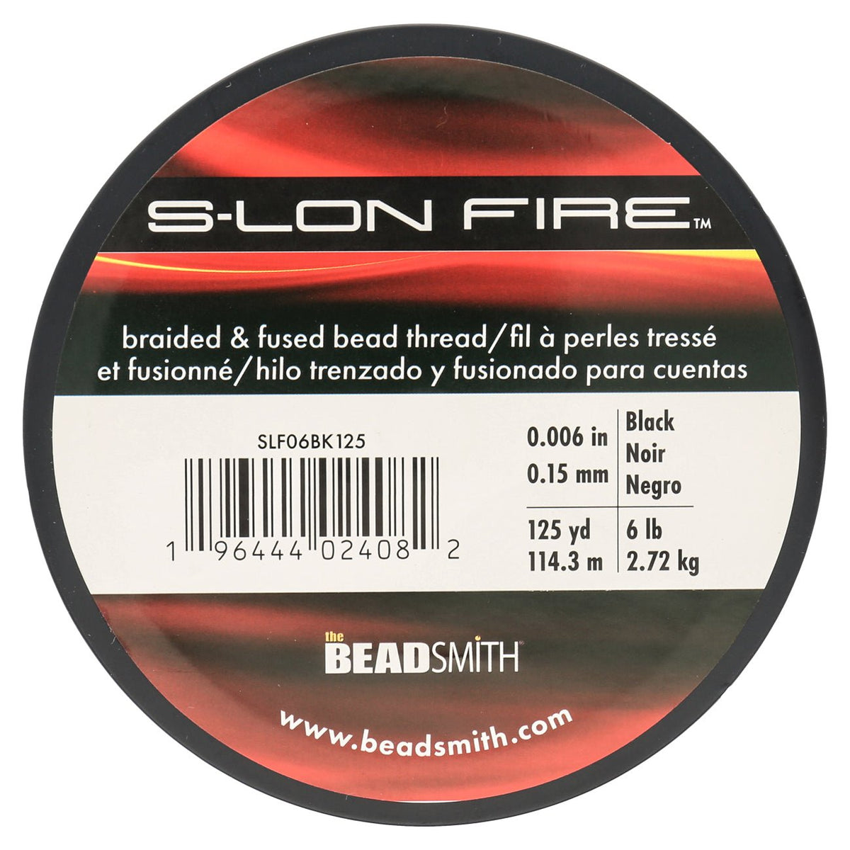 Perlenfaden S-Lon Fire 6lb - Black (114,3 m) - PerlineBeads