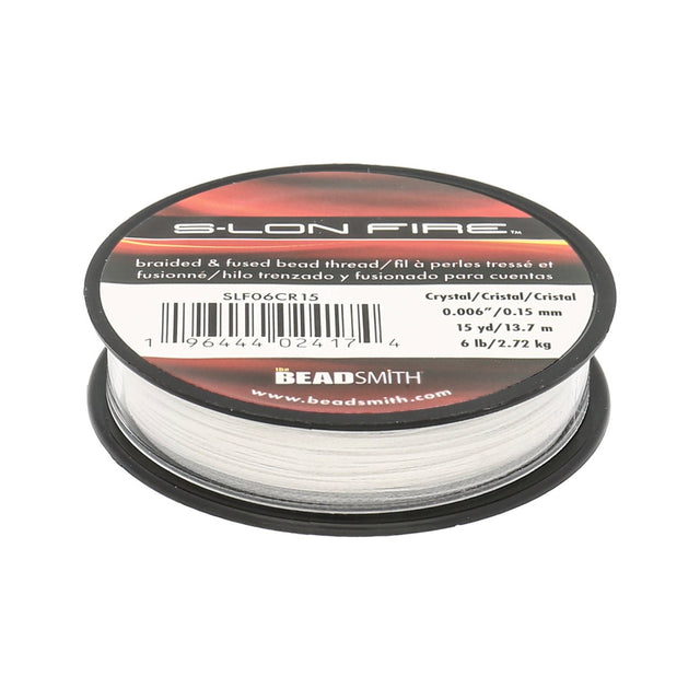 Perlenfaden S-Lon Fire 6lb - Crystal (13,7 m) - PerlineBeads