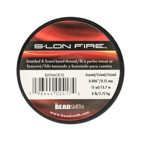 Perlenfaden S-Lon Fire 6lb - Crystal (13,7 m) - PerlineBeads