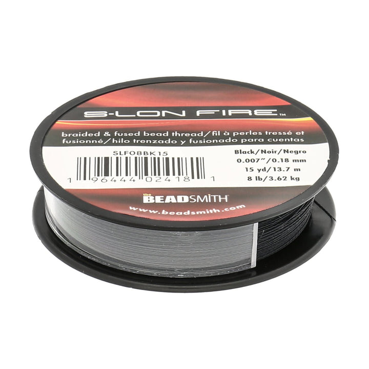 Perlenfaden S-Lon Fire 8lb - Black (13,7 m) - PerlineBeads