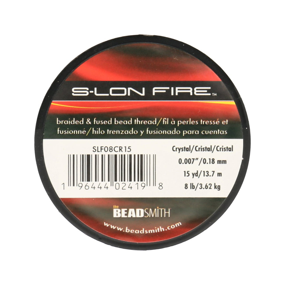 Perlenfaden S-Lon Fire 8lb - Crystal (13,7 m) - PerlineBeads