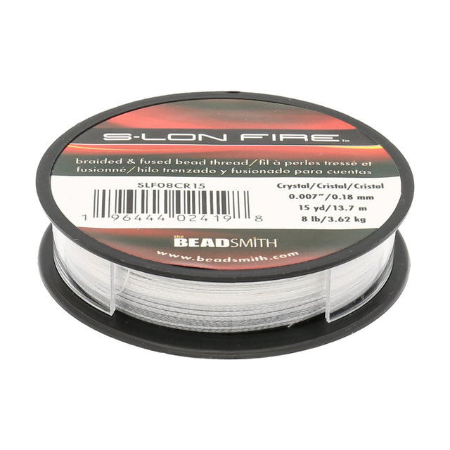Perlenfaden S-Lon Fire 8lb - Crystal (13,7 m) - PerlineBeads