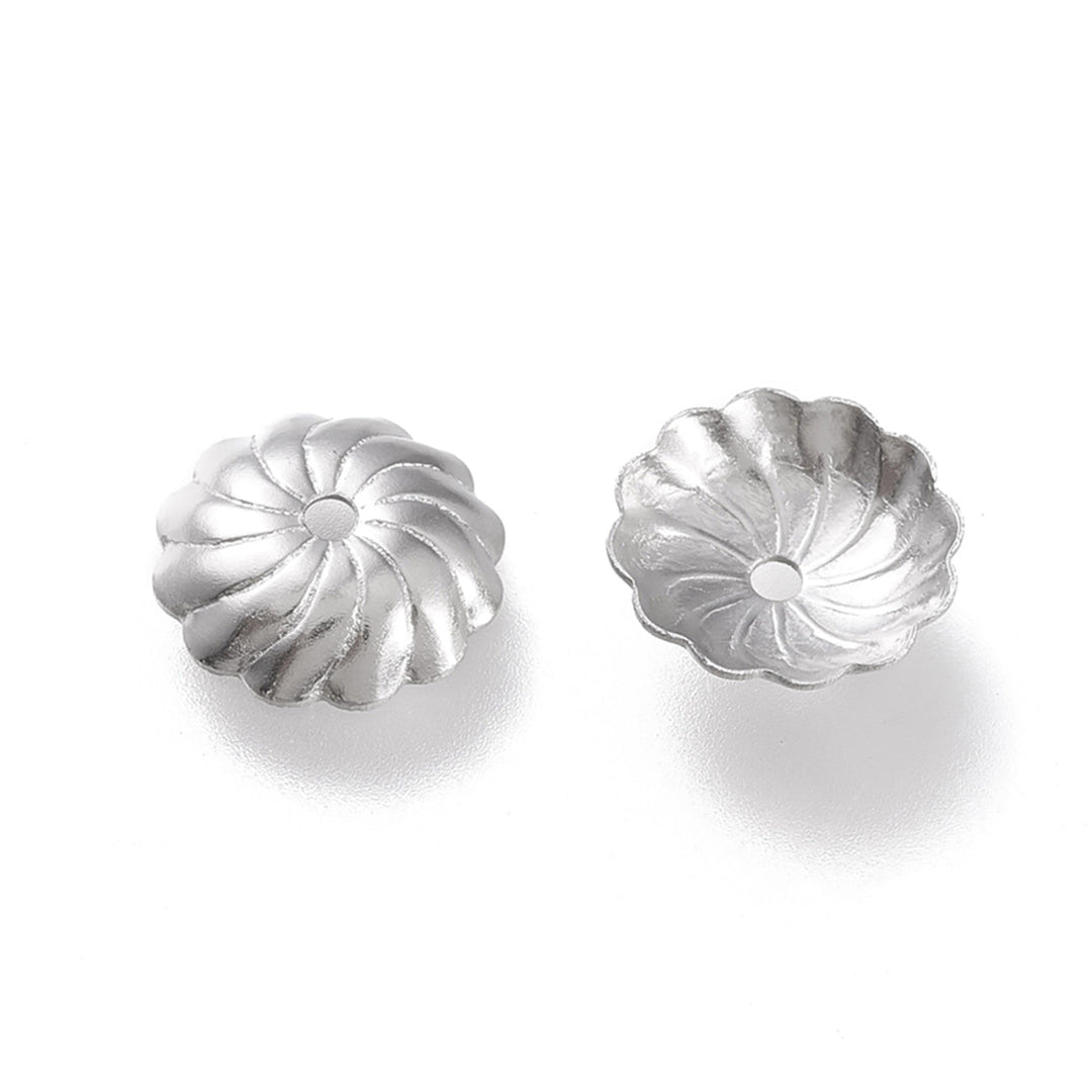 Perlenkappen Blumenform – 10 mm - Stahl - PerlineBeads