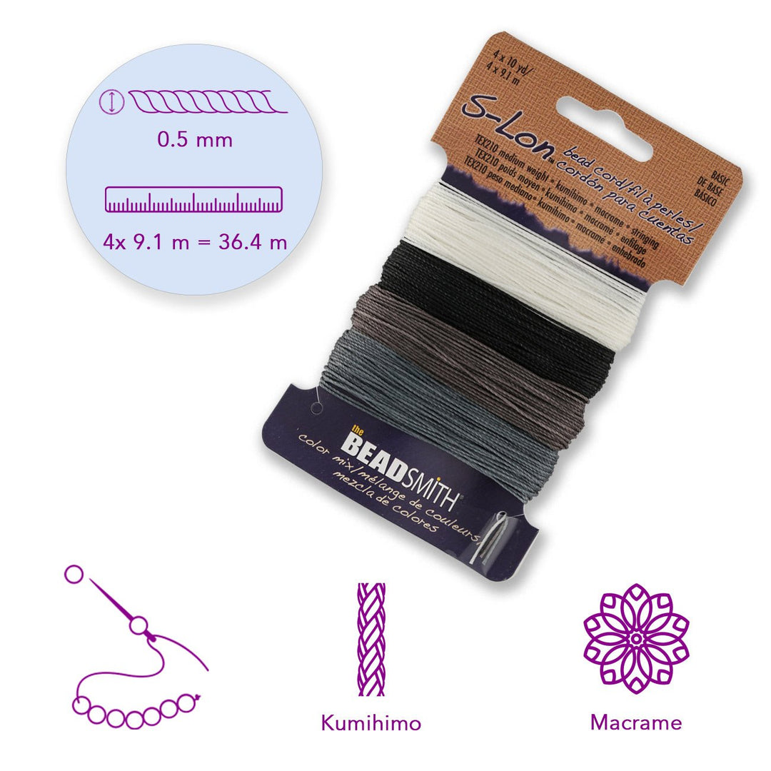 Perlenkordel S-Lon™ TEX210 - Basic Mix - PerlineBeads