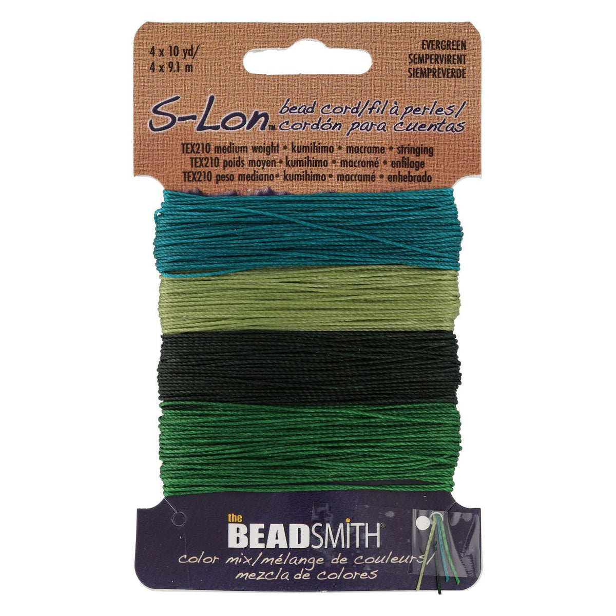 Perlenkordel S-Lon™ TEX210 - Evergreen Mix - PerlineBeads