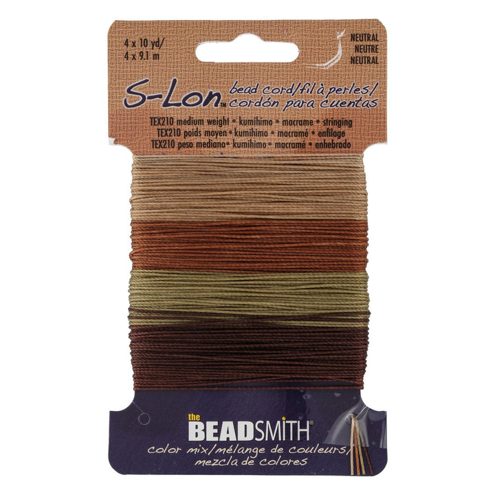 Perlenkordel S-Lon™ TEX210 - Neutrals Mix - PerlineBeads