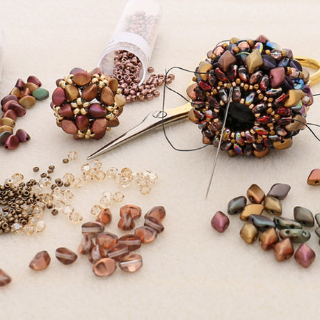 Pinch Bead 5x3 mm - Crystal Capri Gold - PerlineBeads
