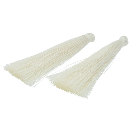Quaste aus Nylon 65 x 6 mm - Weiss - PerlineBeads