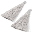 Quaste aus Nylon 70-80 x 8-10 mm - Silbergrau - PerlineBeads