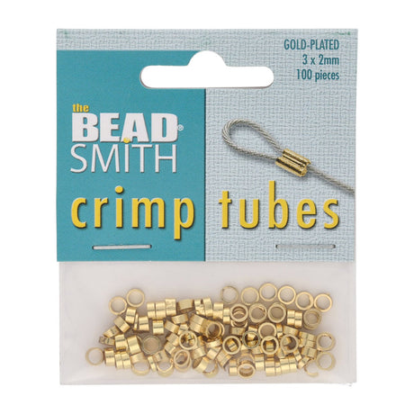Quetschperlen 4 x 3 mm - Vergoldet - PerlineBeads